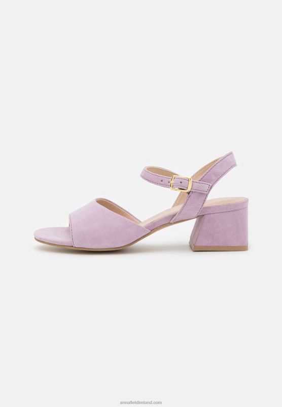 Z62T1329 Women Anna Field Leather Sandals Lilac