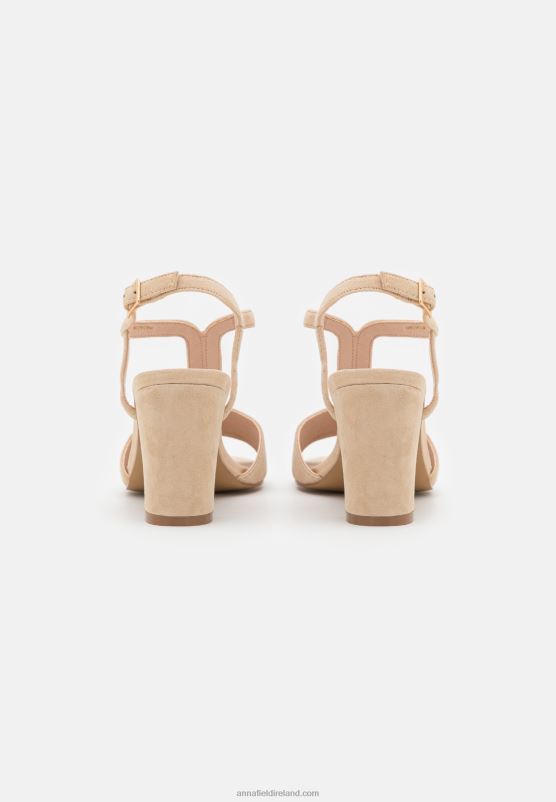 Z62T1335 Women Anna Field Leather Sandals Beige