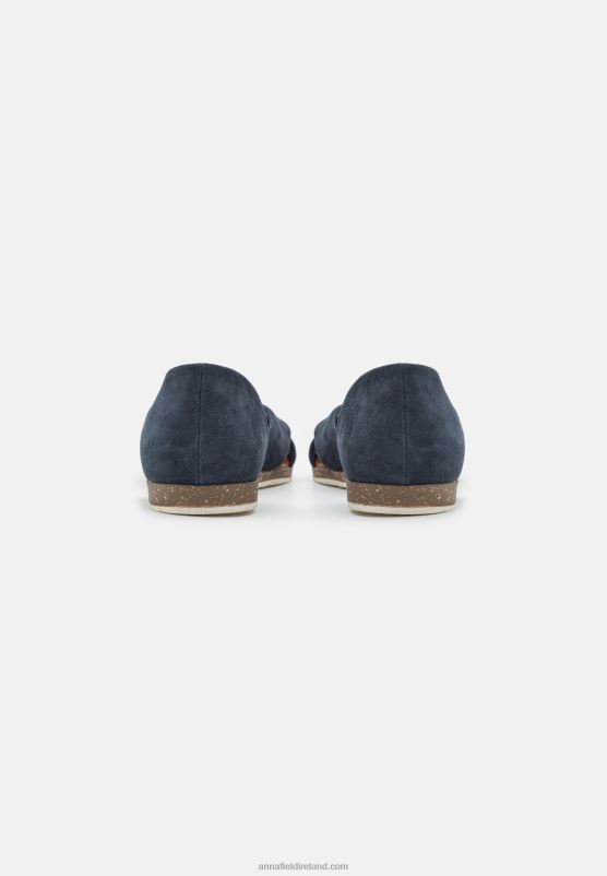 Z62T1340 Women Anna Field Leather Sandals Dark Blue