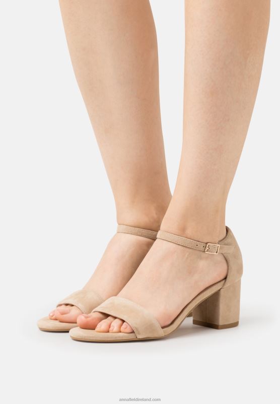 Z62T1355 Women Anna Field Leather Sandals Beige