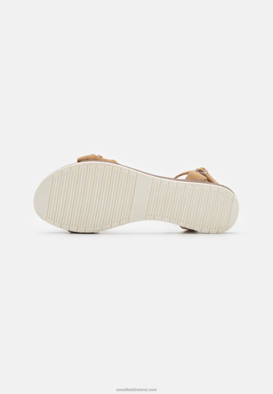 Z62T1357 Women Anna Field Leather Sandals Beige