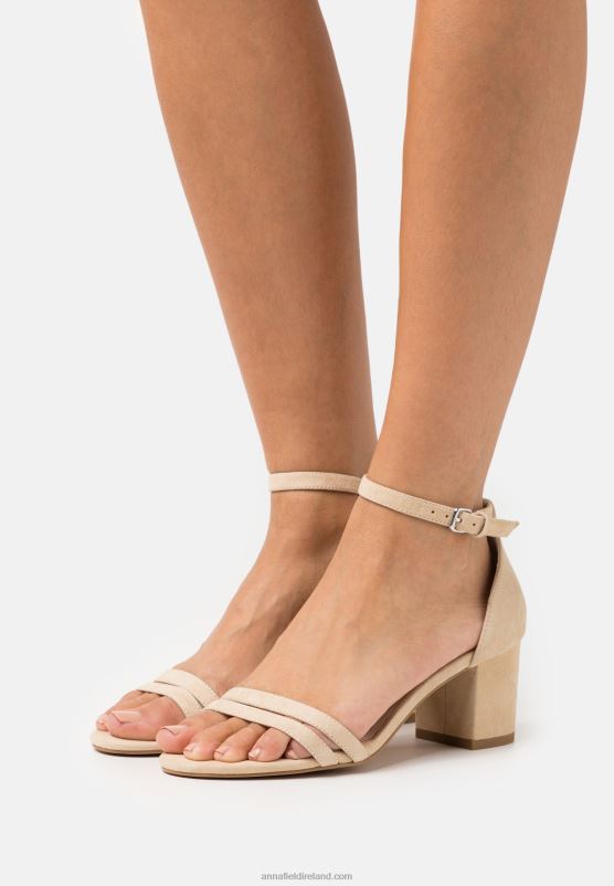 Z62T1366 Women Anna Field Leather Sandals Beige Z62T1366