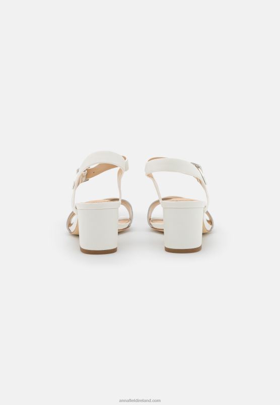 Z62T1367 Women Anna Field Leather Sandals White