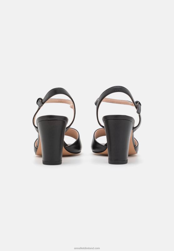 Z62T1369 Women Anna Field Leather Sandals Black