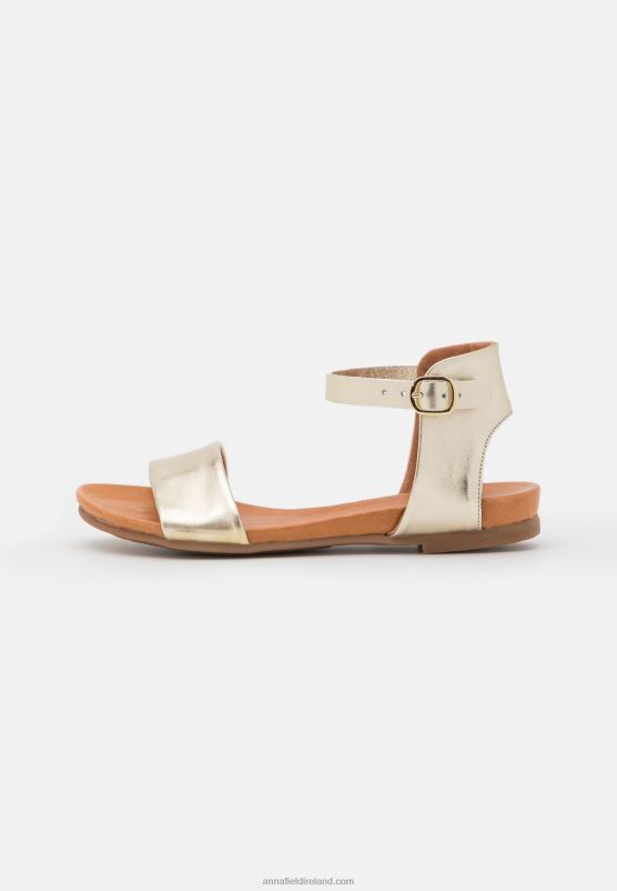 Z62T1371 Women Anna Field Leather Sandals Gold-Coloured