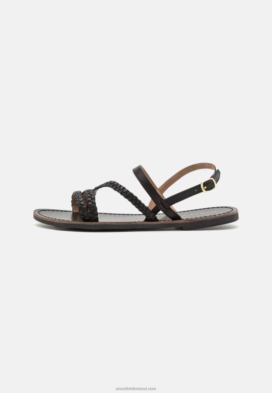 Z62T1379 Women Anna Field Leather Sandals Black