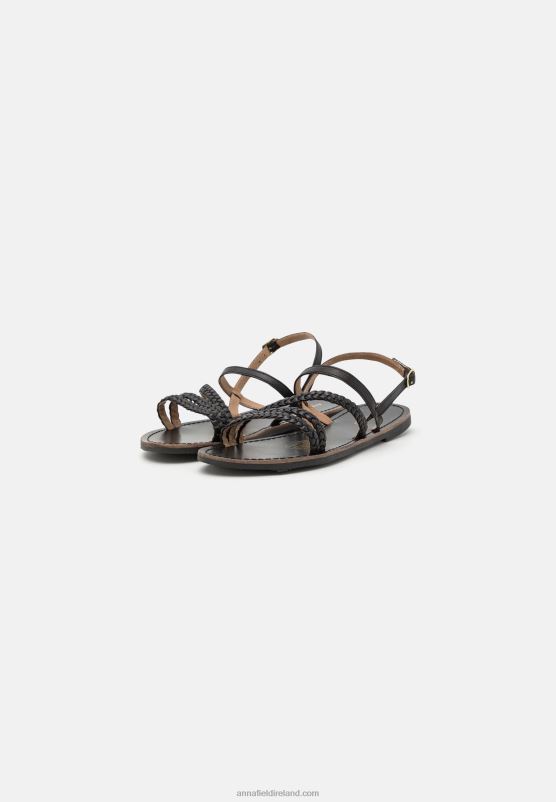 Z62T1379 Women Anna Field Leather Sandals Black