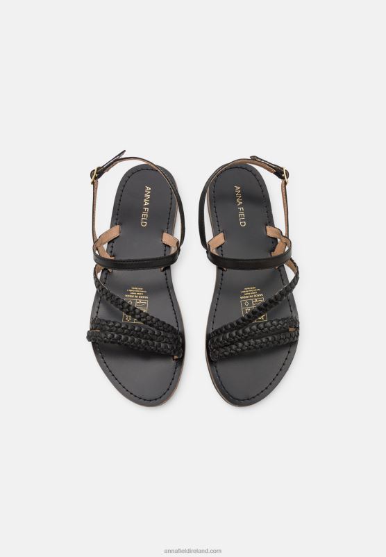 Z62T1379 Women Anna Field Leather Sandals Black