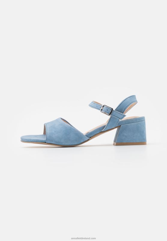 Z62T1382 Women Anna Field Leather Sandals Light Blue