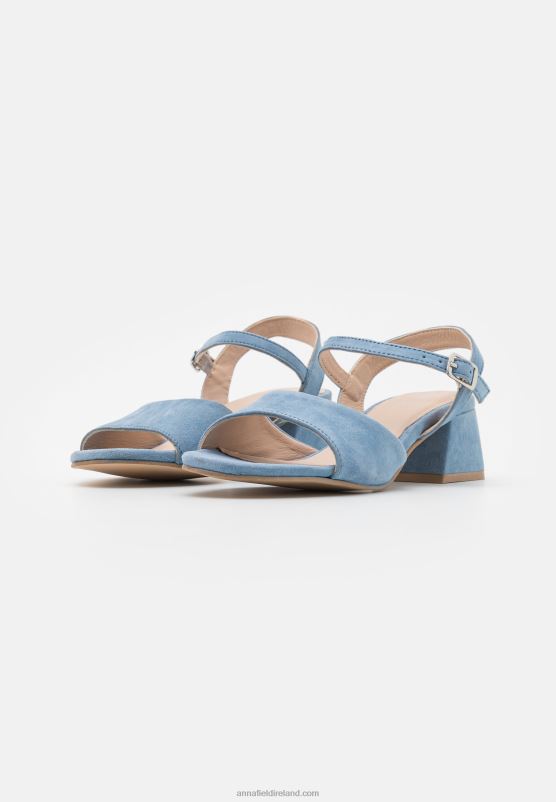 Z62T1382 Women Anna Field Leather Sandals Light Blue
