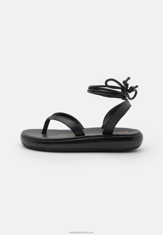 Z62T1386 Women Anna Field Leather Sandals Black