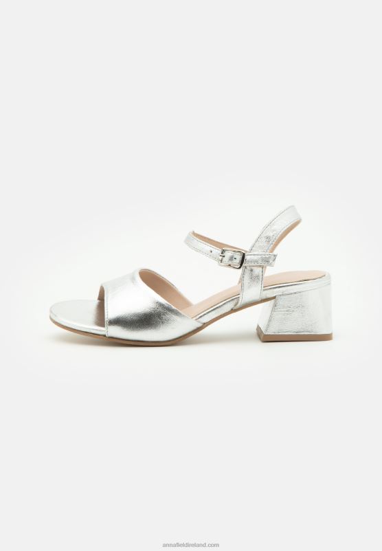 Z62T1388 Women Anna Field Leather Sandals Silver