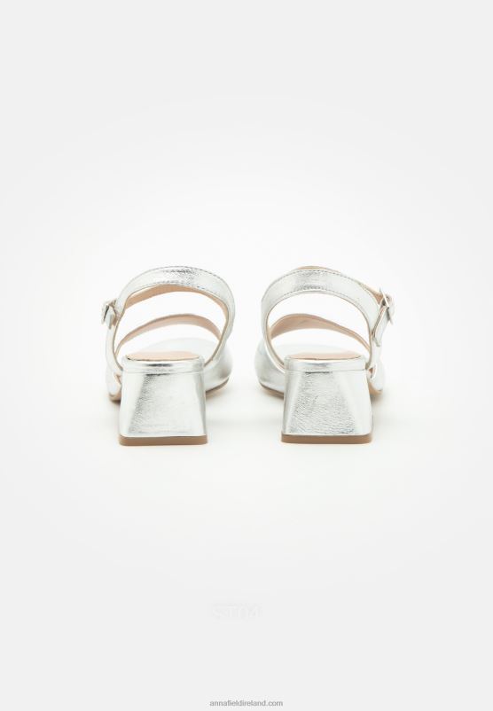 Z62T1388 Women Anna Field Leather Sandals Silver