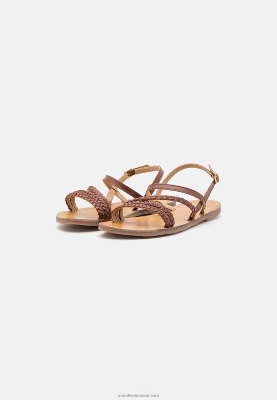 Z62T1401 Women Anna Field Leather Sandals Brown