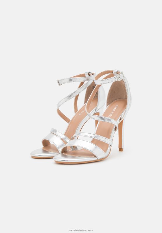 Z62T1402 Women Anna Field High Heeled Sandals Silver