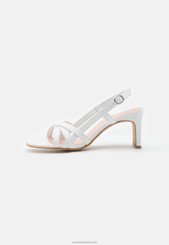 Z62T1405 Women Anna Field Leather Sandals White