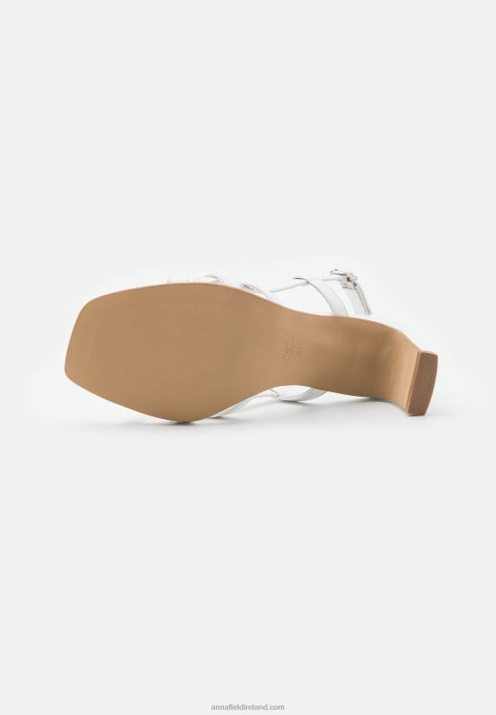 Z62T1405 Women Anna Field Leather Sandals White