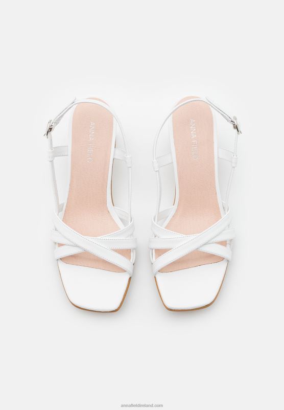Z62T1405 Women Anna Field Leather Sandals White