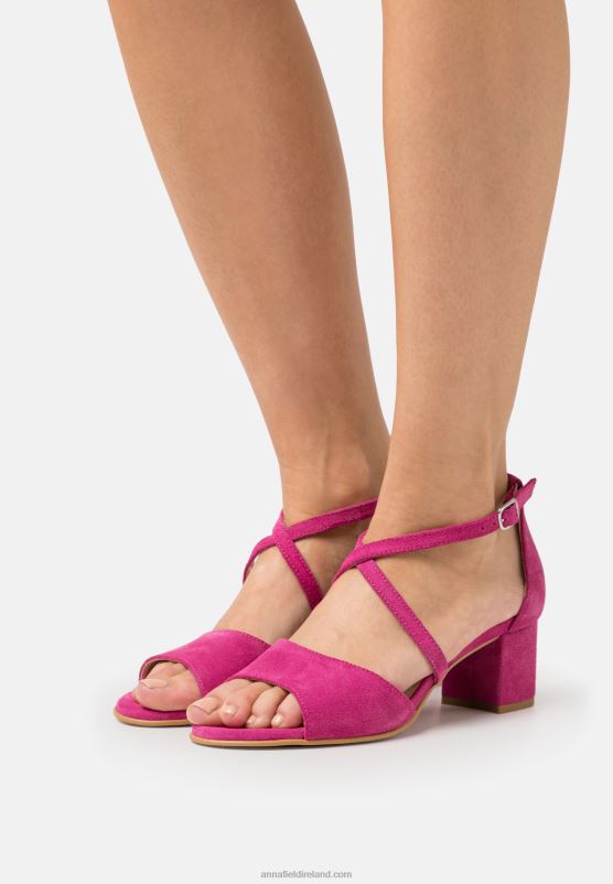 Z62T1408 Women Anna Field Leather Sandals Pink