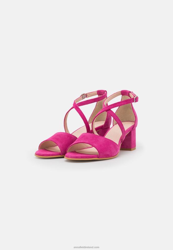 Z62T1408 Women Anna Field Leather Sandals Pink