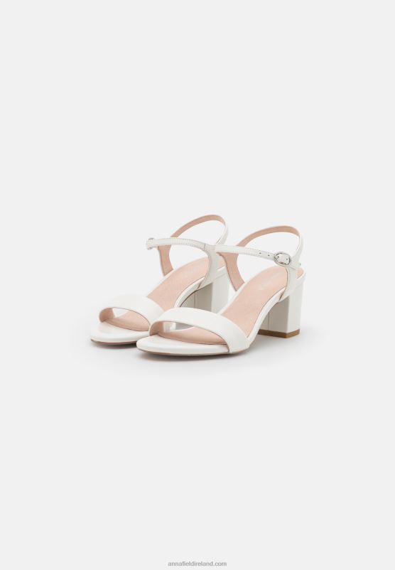 Z62T1413 Women Anna Field Leather Sandals White