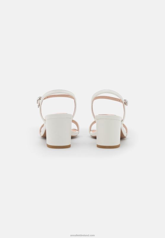 Z62T1413 Women Anna Field Leather Sandals White