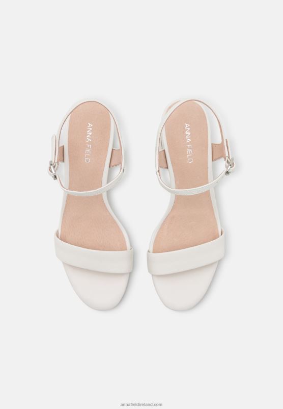 Z62T1413 Women Anna Field Leather Sandals White