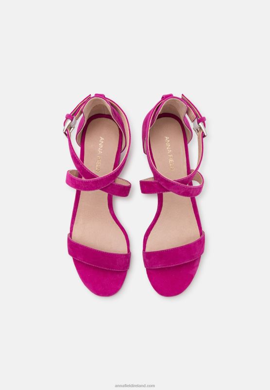 Z62T1416 Women Anna Field Leather Sandals Pink