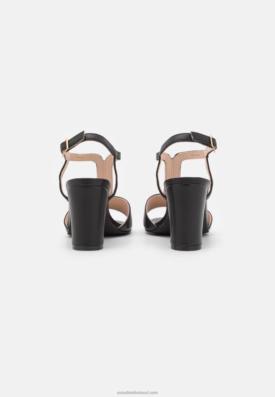 Z62T1417 Women Anna Field Leather Sandals Black