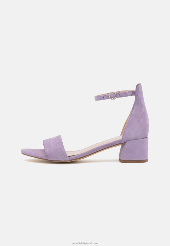 Z62T1421 Women Anna Field Leather Sandals Lilac
