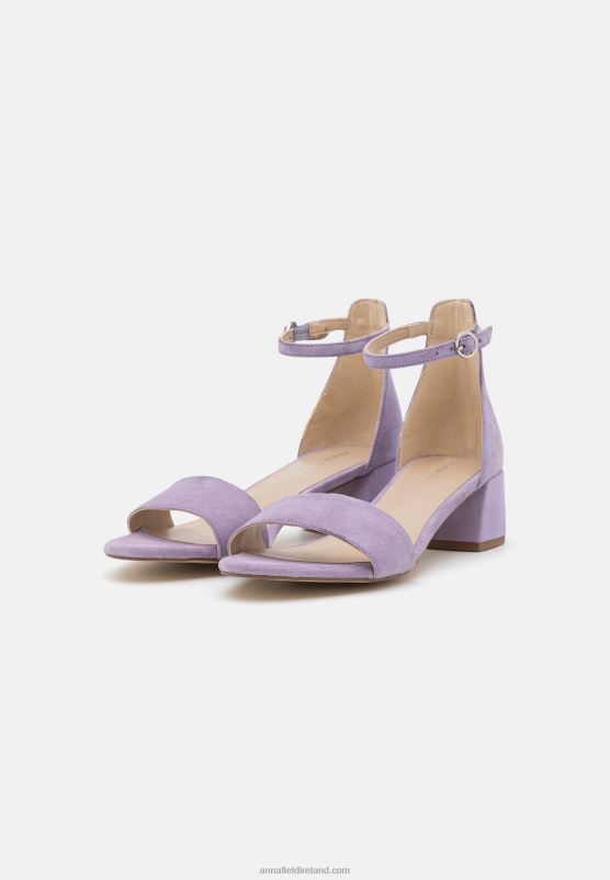 Z62T1421 Women Anna Field Leather Sandals Lilac