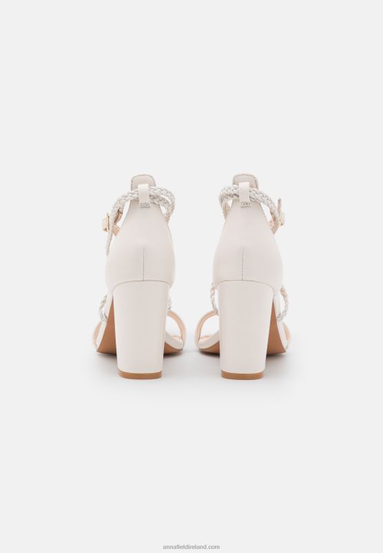 Z62T1428 Women Anna Field Leather Sandals White