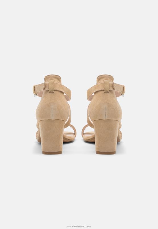 Z62T1433 Women Anna Field Leather Sandals Beige