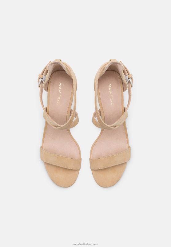 Z62T1433 Women Anna Field Leather Sandals Beige