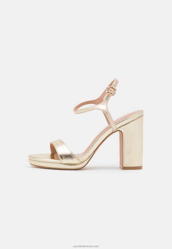 Z62T1444 Women Anna Field High Heeled Sandals Gold