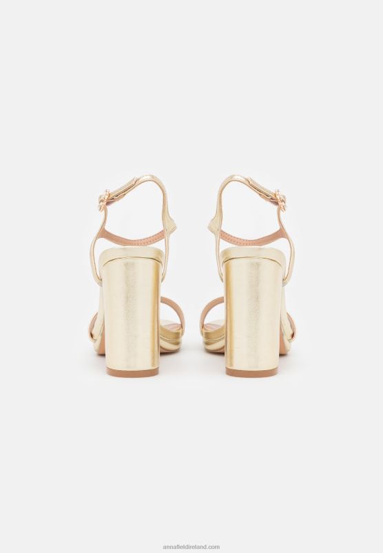 Z62T1444 Women Anna Field High Heeled Sandals Gold