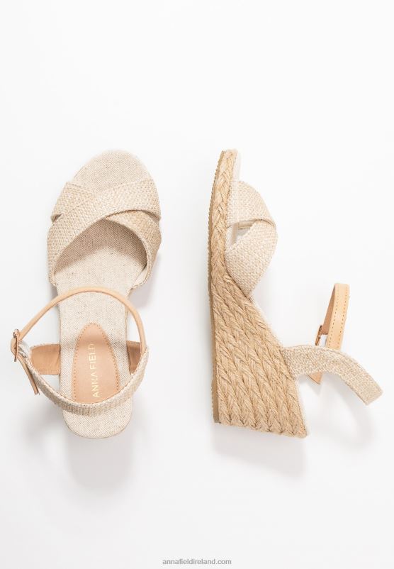 Z62T1449 Women Anna Field Wedge Sandals Beige