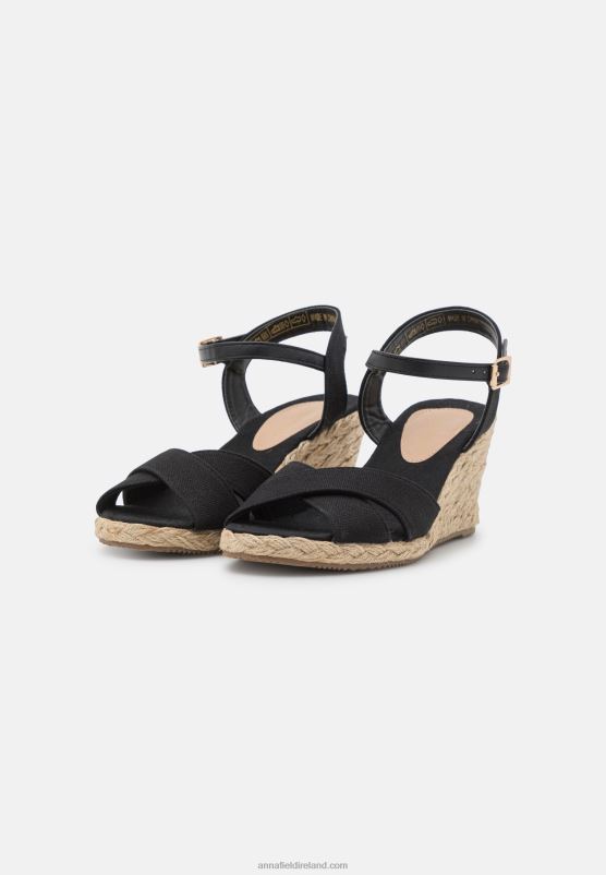 Z62T1461 Women Anna Field Wedge Sandals Black