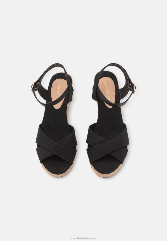 Z62T1461 Women Anna Field Wedge Sandals Black