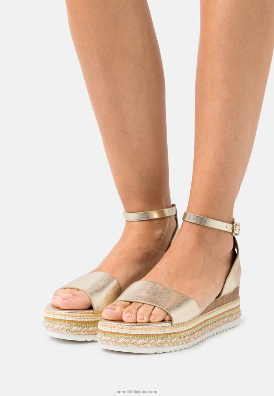 Z62T1464 Women Anna Field Platform Sandals Gold