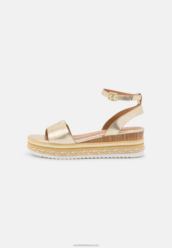 Z62T1464 Women Anna Field Platform Sandals Gold
