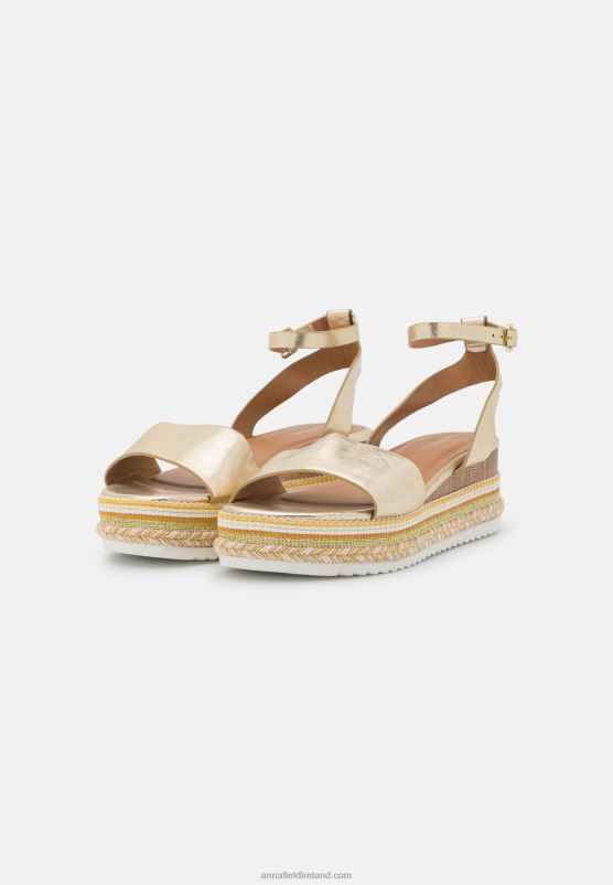 Z62T1464 Women Anna Field Platform Sandals Gold