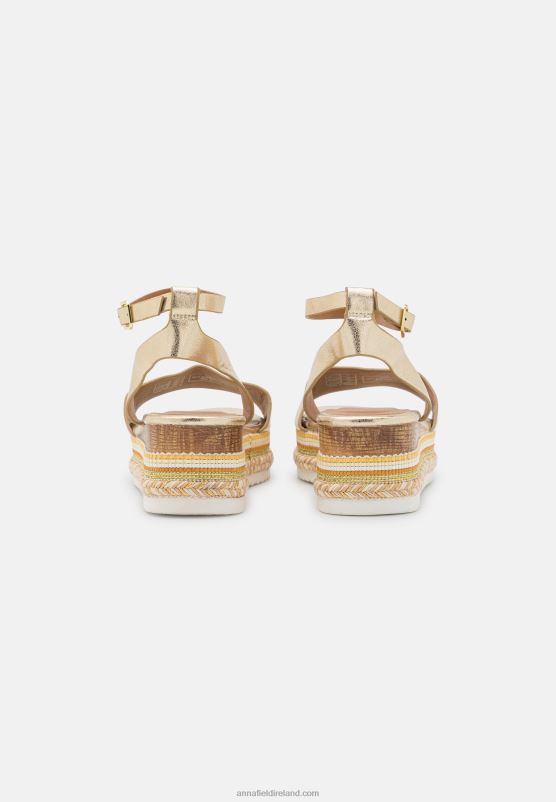 Z62T1464 Women Anna Field Platform Sandals Gold