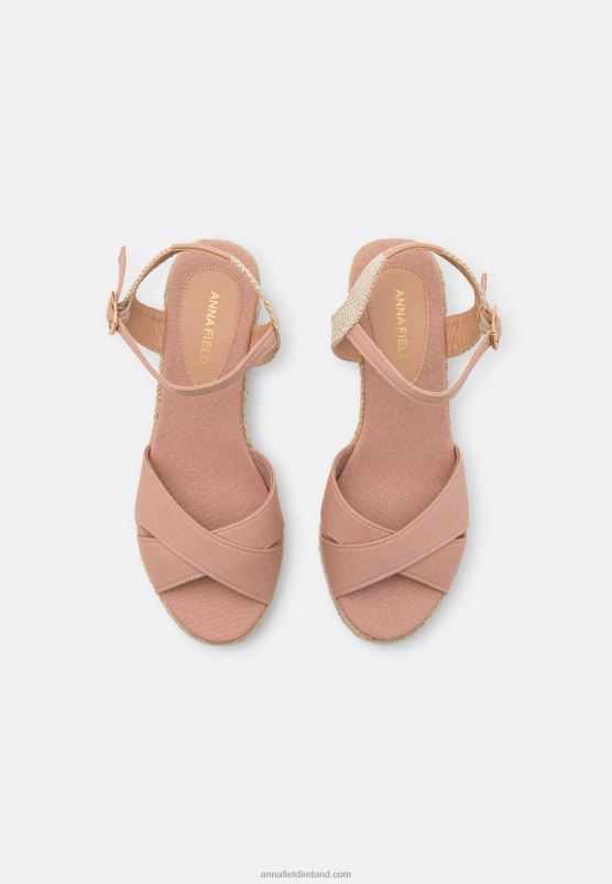 Z62T1465 Women Anna Field Platform Sandals Light Pink