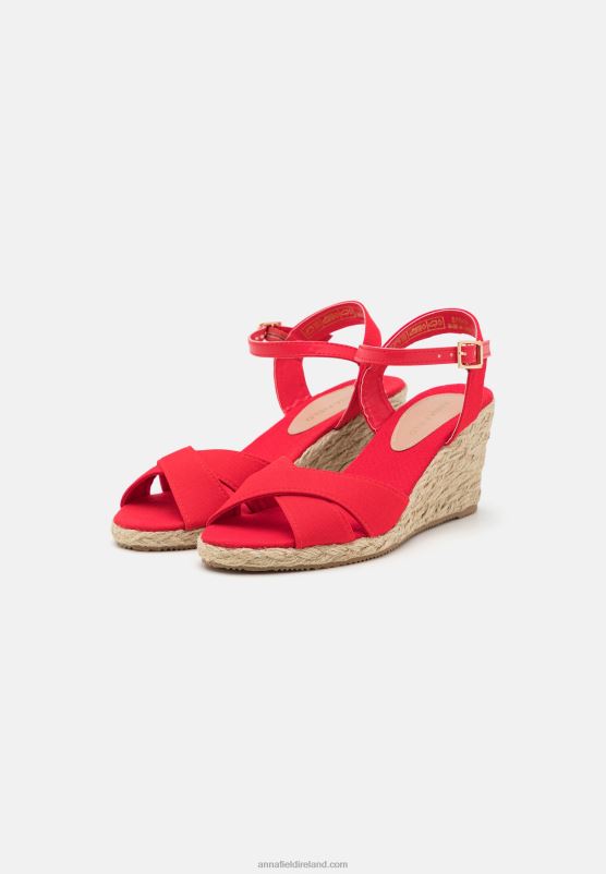 Z62T1468 Women Anna Field Wedge Sandals Red