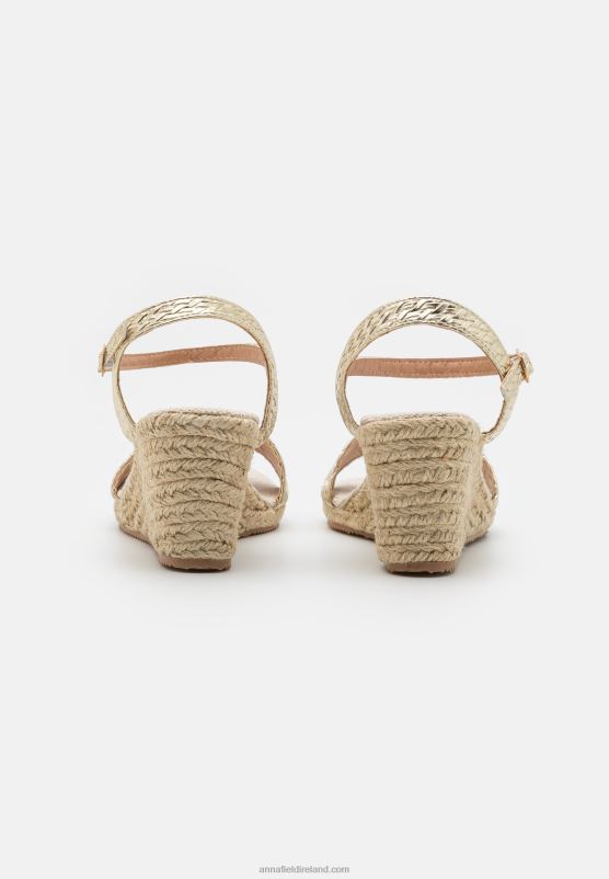 Z62T1475 Women Anna Field Wedge Sandals Gold