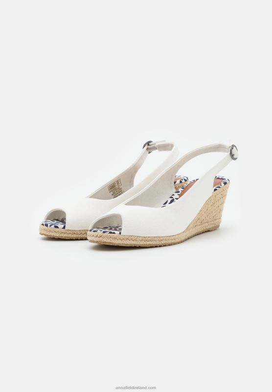 Z62T1492 Women Anna Field Wedge Sandals White