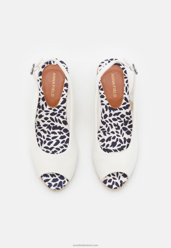 Z62T1492 Women Anna Field Wedge Sandals White