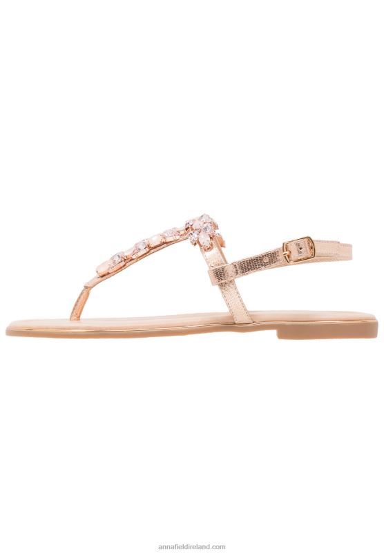 Z62T1497 Women Anna Field T-Bar Sandals Rose Gold