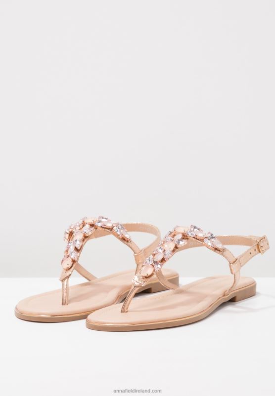 Z62T1497 Women Anna Field T-Bar Sandals Rose Gold